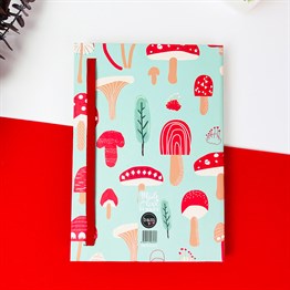 Mantar Tasarımlı Lastikli Defter 