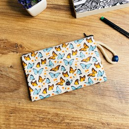 Blue Butterfly Cloth Pencil Case