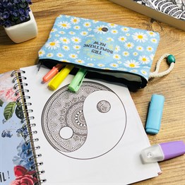 Blue Daisy Cloth Pencil Case