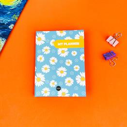Mavi Papatya Tasarımlı Sert Kapaklı Mini Defter