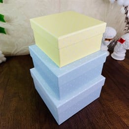 Blue Dotted Gift Box - 3 Pcs Set