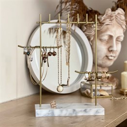 Mermer Görünümlü Gold Takı Standı
