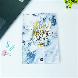 Mermer Motto Tasarımlı Lastikli Defter