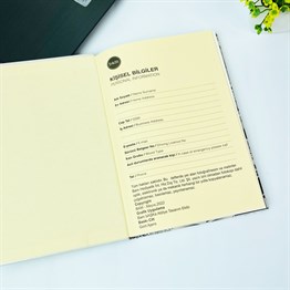 Mermer Motto Tasarımlı Lastikli Defter