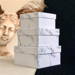 White Marble Gift Box - 3 Pcs Set