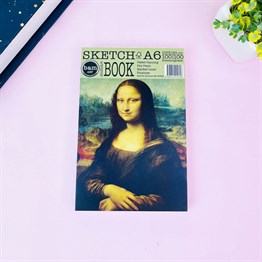 Mona Lisa Tasarımlı A6 Sketch Book - Eskiz Defteri - 100 Gr - 100 Yaprak 