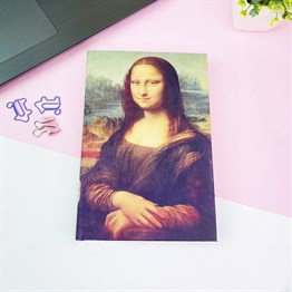 Mona Lisa Tasarımlı Kalın Kitap Görünümlü Defter