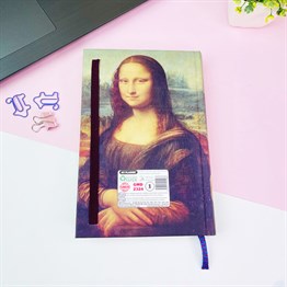 Mona Lisa Tasarımlı Kalın Kitap Görünümlü Defter
