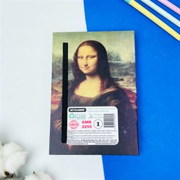 Mona Lisa Tasarımlı Lastikli Defter