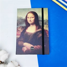 Mona Lisa Tasarımlı Lastikli Defter