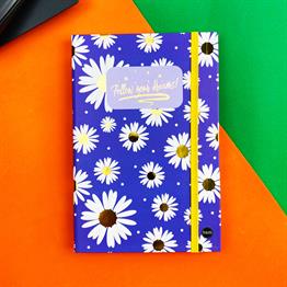 Mor Follow Your Dreams Tasarımlı Lastikli Defter