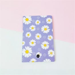 Mor Papatya Tasarımlı Terzi Dikişli Defter