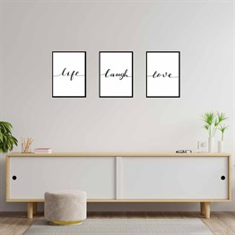 Motto Tasarım Duvar Panosu 3lü Set 20X30 cm