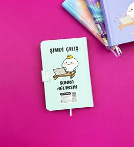 Motto Tasarımlı Mıknatıs Kapak Defter 14x9 Cm x24