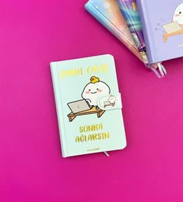 Motto Tasarımlı Mıknatıs Kapak Defter 14x9 Cm x24