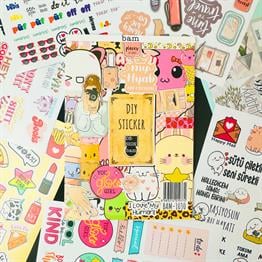My DIY Sticker Book 24 * 17 cm 16 Sayfa Özel Tasarım Rengarenk Sticker Kitabı