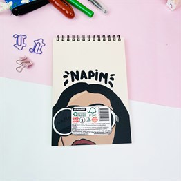 Napim Tasarımlı Spiralli Defter