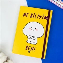 Ne Biliyim Ben Tasarımlı Lastikli Defter