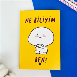 Ne Biliyim Ben Tasarımlı Lastikli Defter