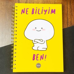 Ne Biliyim Ben Tasarımlı Spiralli Defter 