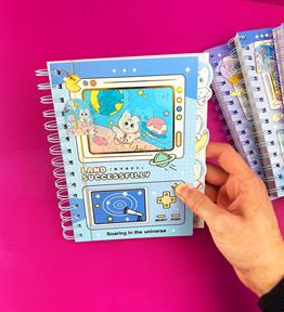 Oyun Konsolu Tasarımlı Hologram Kapak Defter x8