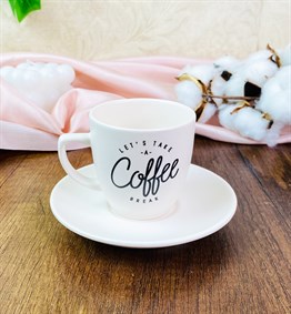 Coffe İs Always A Good Turkish Coffee Cup & Saucer With Special Box