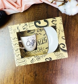Coffe İs Always A Good Turkish Coffee Cup & Saucer With Special Box
