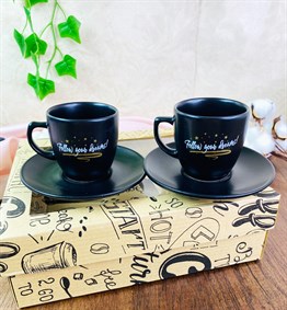 Follow Your Dreams Turkish Coffee Cups Set & Saucer With Special Box