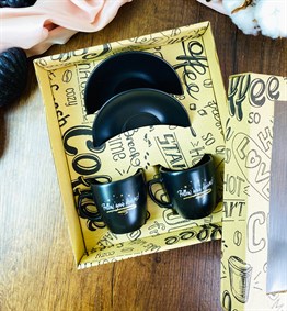 Follow Your Dreams Turkish Coffee Cups Set & Saucer With Special Box
