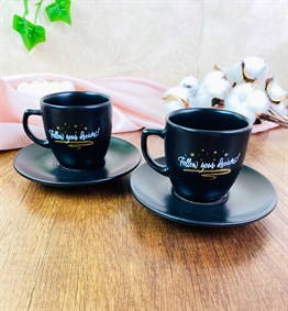 Follow Your Dreams Turkish Coffee Cups Set & Saucer With Special Box