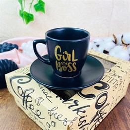 Girl Boss Turkish Coffee Cup & Saucer With Special Box