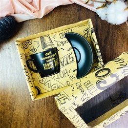Deli Konuşuyor Susun Turkish Coffee Cup & Saucer With Special Box