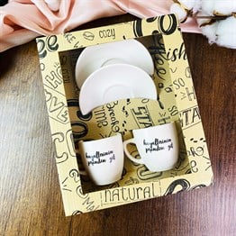 Hayallerinin Peşinden Git Turkish Coffee Cups Set & Saucer With Special Box