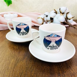 Ufo Turkish Coffee Cups Set & Saucer With Special Box