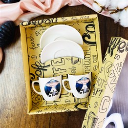 Ufo Turkish Coffee Cups Set & Saucer With Special Box