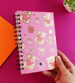 Özel Tasarım Spiralli 15*21 cm Dot Defter, Eskiz Defteri, Doodle Book - 2 SAYFA STICKER HEDİYELİ