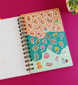 Özel Tasarım Spiralli 15*21 cm Dot Defter, Eskiz Defteri, Doodle Book - 2 SAYFA STICKER HEDİYELİ