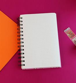 Özel Tasarım Spiralli 15*21 cm Dot Defter, Eskiz Defteri, Doodle Book - 2 SAYFA STICKER HEDİYELİ