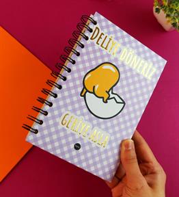 Özel Tasarım Spiralli 15*21 cm Dot Defter, Eskiz Defteri, Doodle Book - 2 SAYFA STICKER HEDİYELİ