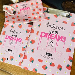 Paketli Believe In Your Dreams Sekreterlik Defter Kalemlik Hediye Seti