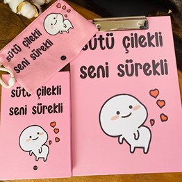 Paketli Sütü Çilekli Sekreterlik Defter Kalemlik Hediye Seti