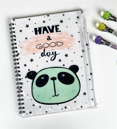 Panda Tasarımlı Çanta Kapaklı Defter