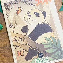 Panda Tasarımlı Dönüşümlü Kraft Defter
