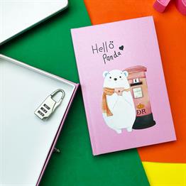 Panda Tasarımlı Kilitli Günlük Defter