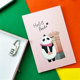 Panda Tasarımlı Kilitli Günlük Defter