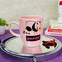Panda Tasarımlı Pink Printed Mug