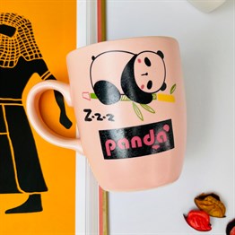Panda Tasarımlı Pink Printed Mug