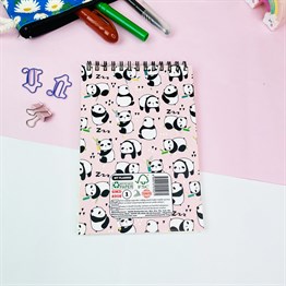Panda Tasarımlı Spiralli Defter