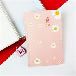 Papatya Tasarımlı Kilitli ilitli Günlük Defter