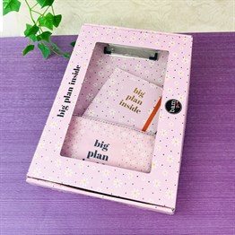 Papatya Tasarımlı Özel Kutulu Sekreterlik Lastikli Defter Ve Kalemlik Set